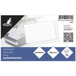 kangaro Fiches bristol, 200 x 125 mm, uni, blanc