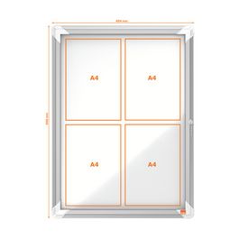 nobo Vitrine d'affichage Premium Plus, fond en métal, 6x A4