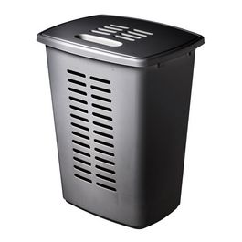 orthex Panier à linge avec couvercle, 60 litres, gris foncé