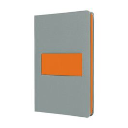 papier Carnet Linescape, A5, quadrillé, gris / orange fluo