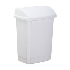 past team Poubelle à couvercle basculant, 15 litres, blanc