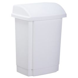 past team Poubelle à couvercle basculant, 25 litres, blanc