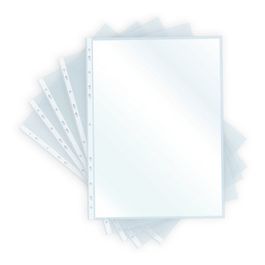 pavo Pochette perforée, A4, PP, 0,04 mm, transparent grainé