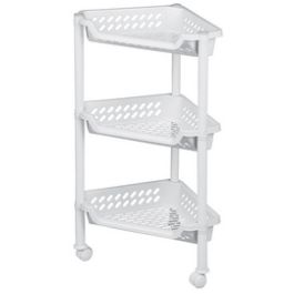 plast team Chariot de rangement, à 3 corbeilles, blanc