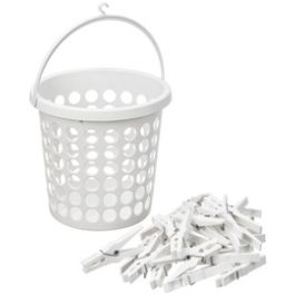 plast team Corbeille pour pinces à linge SPRINGFIELD, blanc