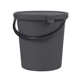 plast team Seau à cueillette avec couvercle, 5 L, gris foncé
