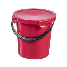 plast team Seau à cueillette avec couvercle, 5 L, rouge