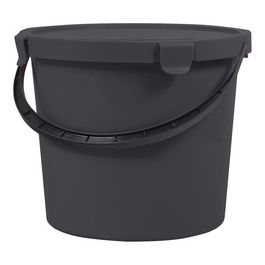 plast team Seau à cueillette avec couvercle,10 L, gris foncé
