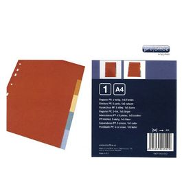 proOFFICE Intercalaires en plastique, uni, A4, 10 touches