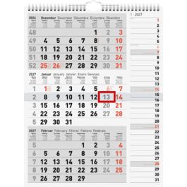 rido idé Calendrier mural 3 mois "Kombi Planer 3", 2027