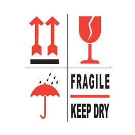 rillprint Étiquette d'avertissement "FRAGILE/KEEP DRY"