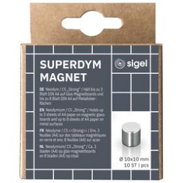 sigel Aimant néodyme cylindrique "Strong" C5, set de 10