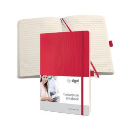 sigel Carnet de notes Conceptum, A4, ligné, rouge