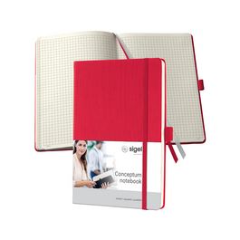 sigel Carnet de notes Conceptum, A5, quadrillé, rouge