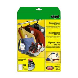 sigel Etiquette à trou, 27 x 40 mm (A4), 200 g/m2, blanc