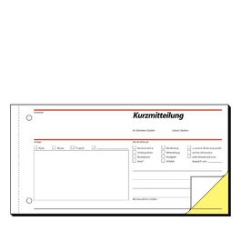 sigel Formularbuch "Kurzmitteilung", 1/3 A4 quer, SD