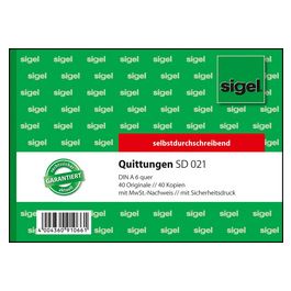 sigel Formularbuch "Quittung", mit MwSt.-Nachweis, A6 quer