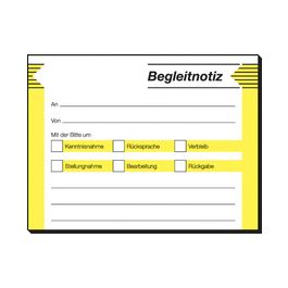 sigel Haftformular "Begleitnotiz", 100 x 75 mm, 50 Blatt