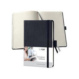 sigel Notizbuch Conceptum, DIN A6, kariert, schwarz