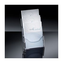 sigel Porte-brochures de table, acrylique, A4, avec 3