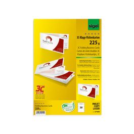 sigel cartes de visite doubles 3C, 90/180 x 55 mm, extra