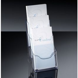 sigel porte-brochures de table "acrylic", DL,3 compartiments x2
