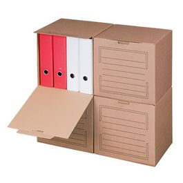 smartboxpro Conteneur d'archives, couvercle frontal, marron x5
