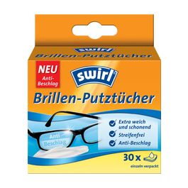 swirl Lingettes nettoyantes pour lunettes, emballage de 30