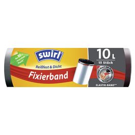 swirl Sac poubelle, avec bande de fixation, 10 litres, noir