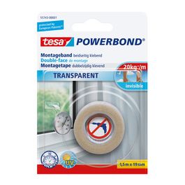tesa Adhésif double face de montage Powerbond, transparent