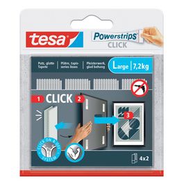 tesa Bande auto-agrippante Powerstrips CLICK, large, blanc