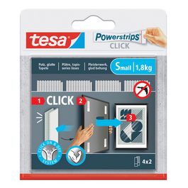 tesa Bande auto-agrippante Powerstrips CLICK, small, blanc
