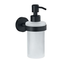 tesa Distributeur de savon MOON BLACK, verre satiné, noir