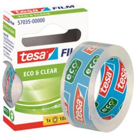 tesa Film Ruban adhésif Eco & Clear, 15 mm x 10m,transparent
