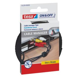 tesa On & Off Serre-câbles Cable Manager Universal, noir