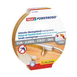 tesa Powerbond Adhésif de montage, étroit, blanc