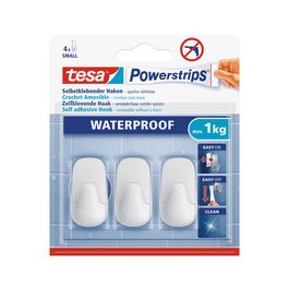tesa Powerstrips Crochet WATERPROOF Small, plastique, blanc