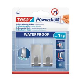 tesa Powerstrips Crochet ZOOM WATERPROOF Small, argent