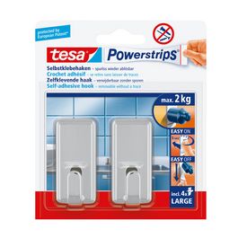 tesa Powerstrips Crochet adhésif LARGE classic, chromé