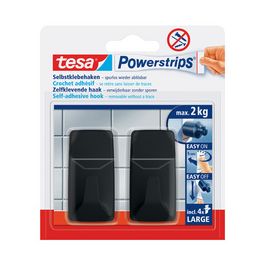 tesa Powerstrips Crochet adhésif LARGE rectangulaire, noir