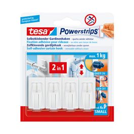 tesa Powerstrips Fixation adhésive pour rideaux Vario, blanc