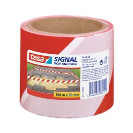 tesa Signal Bande de sécurité, non adhésif, rouge / blanc