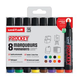 uni-ball Marqueur permanent PROCKEY PM122/8 PF, set de 8