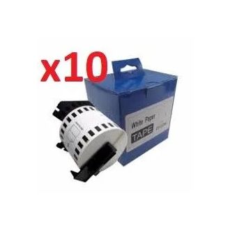 Ruban cassette compatible DK-22205 Brother - Pack de 10 blanc