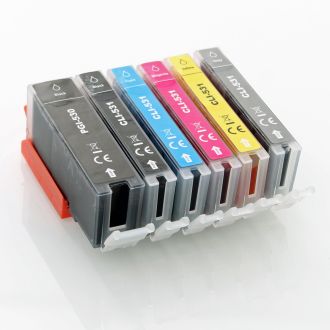 Cartouches compatible 6117C004 / PGI-530/CLI531 Canon - multipack 6 couleurs : noire, cyan, magenta, jaune, grise