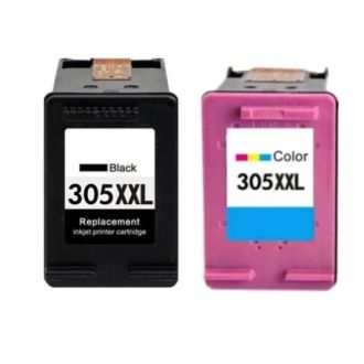 Cartouches compatible 6ZA94AE / 305XL HP - multipack 2 couleurs : noire, multicouleur