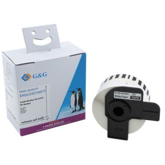 Ruban cassette compatible DK22225 Brother - blanc