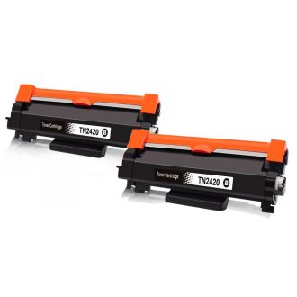 Toners compatibles TN2420 Brother - Pack x2  - noir
