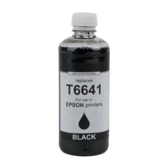 Bouteille d'encre compatible C13T66414A / T6641 Epson - noire