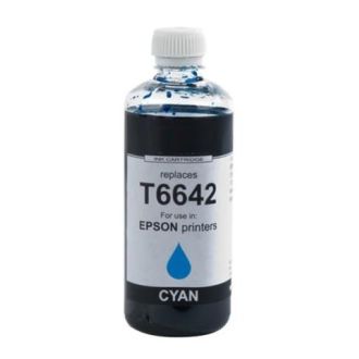 Bouteille d'encre compatible C13T664240 / 664 Epson - cyan